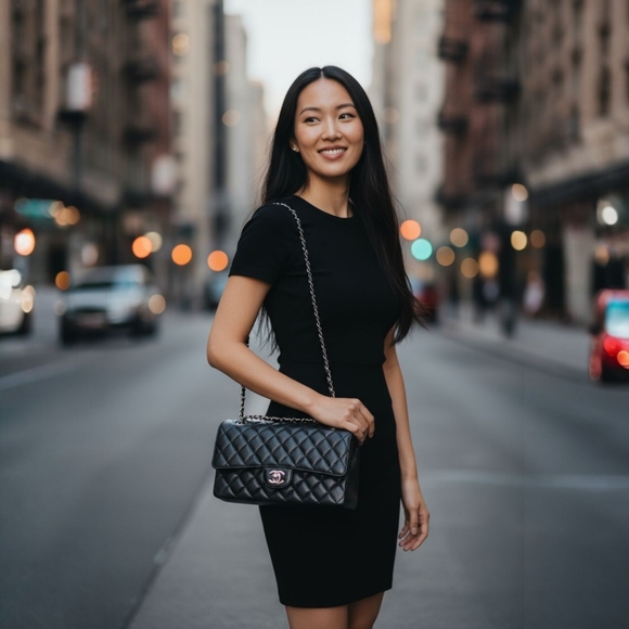 Chanel Black Caviar Leather Classic Medium Double Flap Bag SHW - Picture 4 of 11